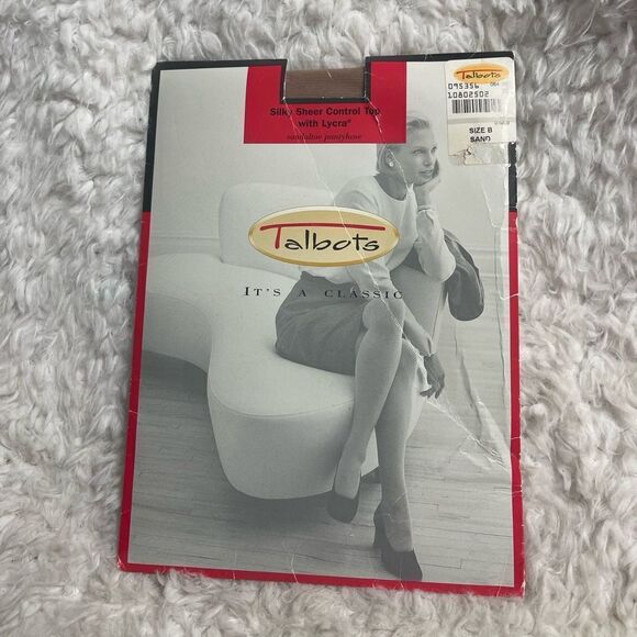 Talbots Silky Ultra Control top Pantyhose with Lycra Size B .Sand color. - Picture 1 of 6